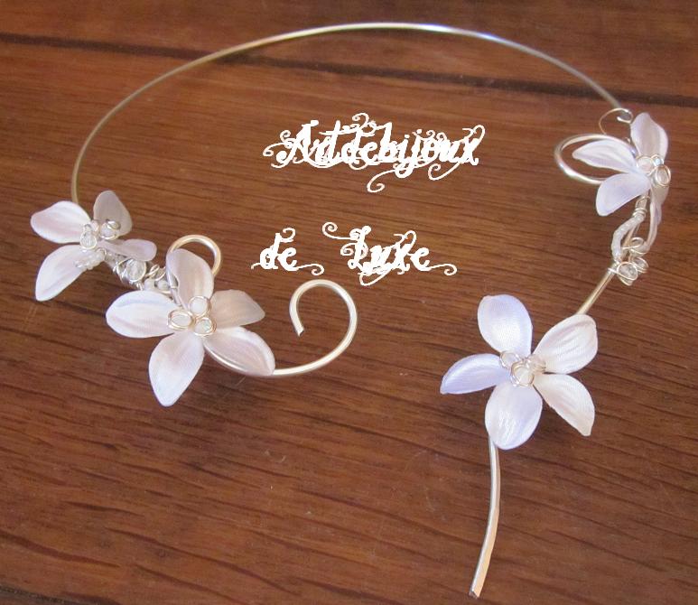 Collier Plaqué Argent Fin Fleur de soie