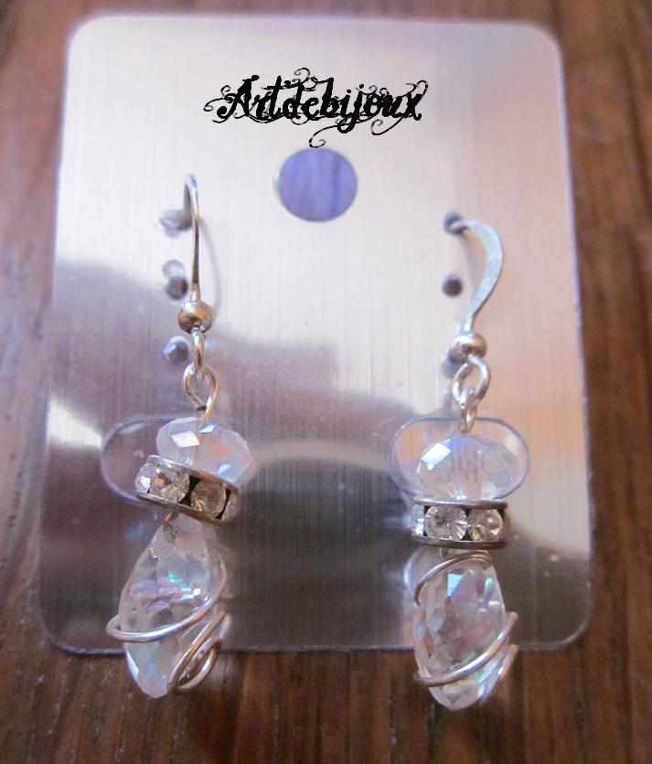 Boucles d'oreilles Mariage Mariée Goutte de cristal