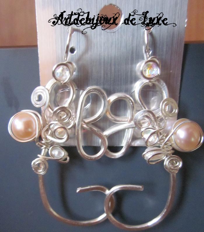 Boucles d'oreilles Mariée Mariage de luxe en perles de culture d'eau douces, rose pâle